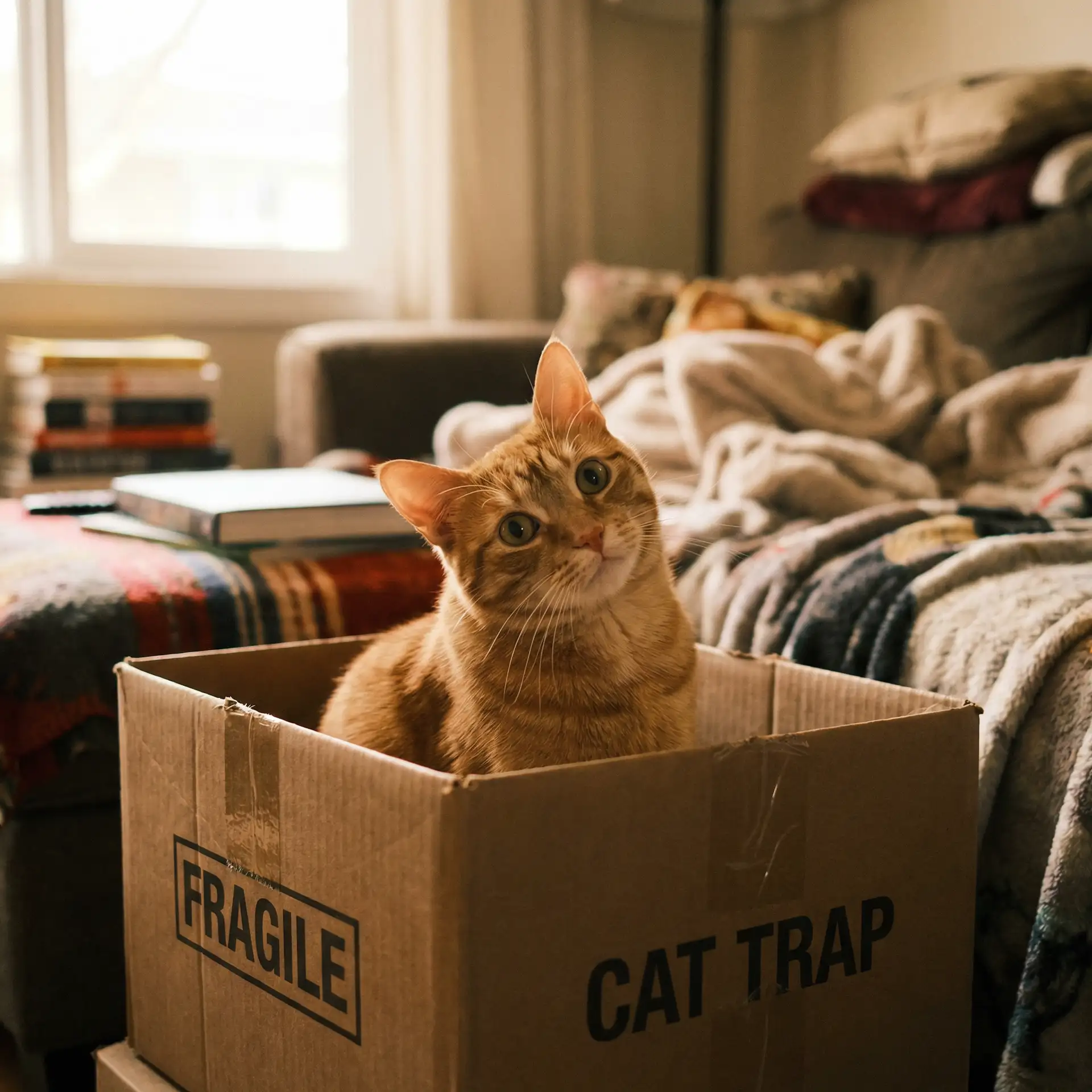 橘猫躲在纸箱里 - 游戏型笔记本